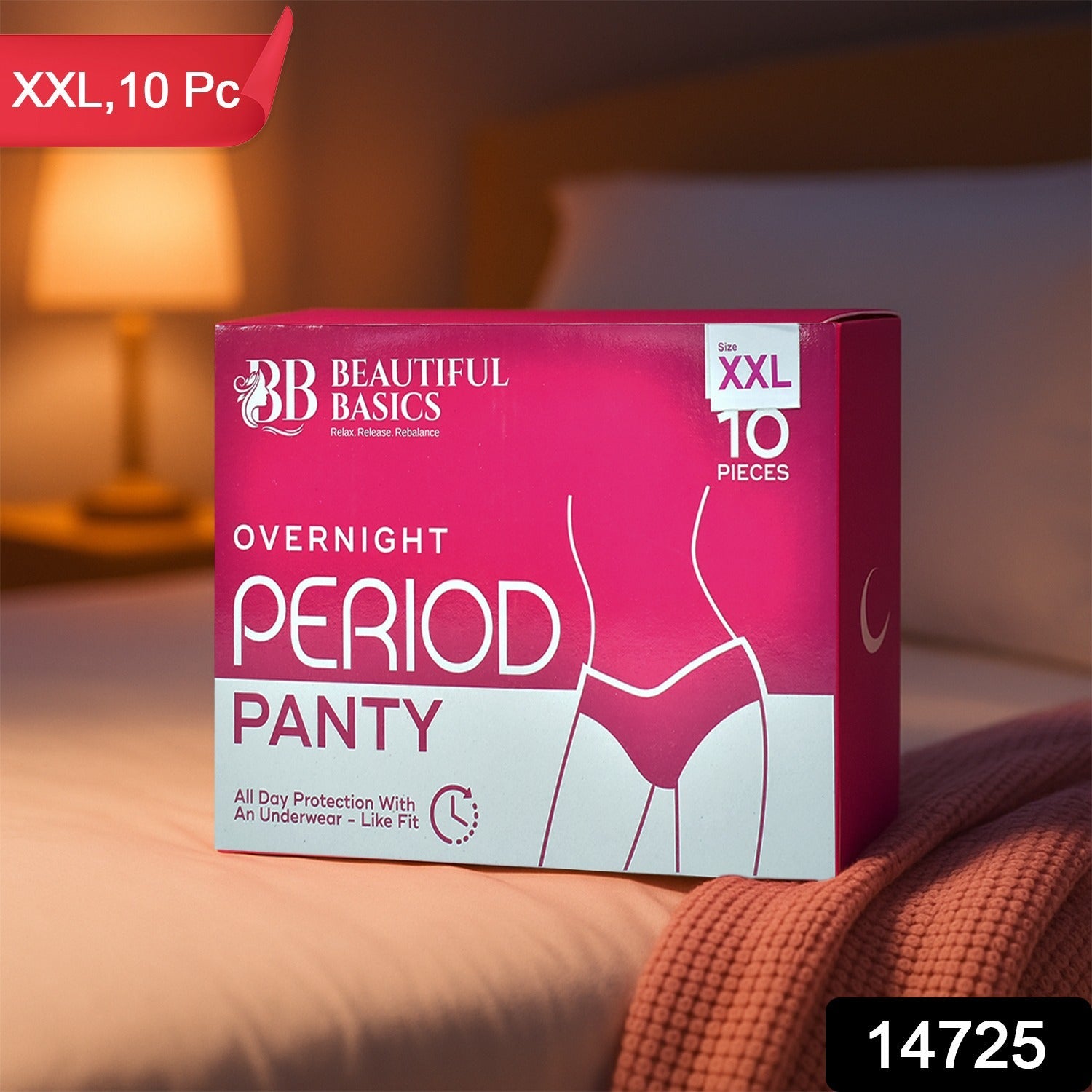Disposable XXL size overnight menstrual panty providing full coverage