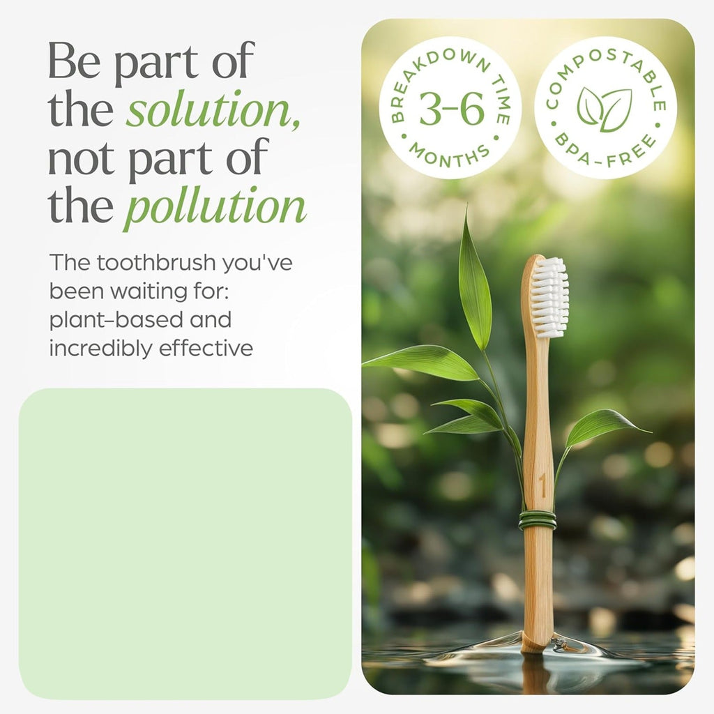 Ergonomic bamboo toothbrush handle designed for comfortable grip