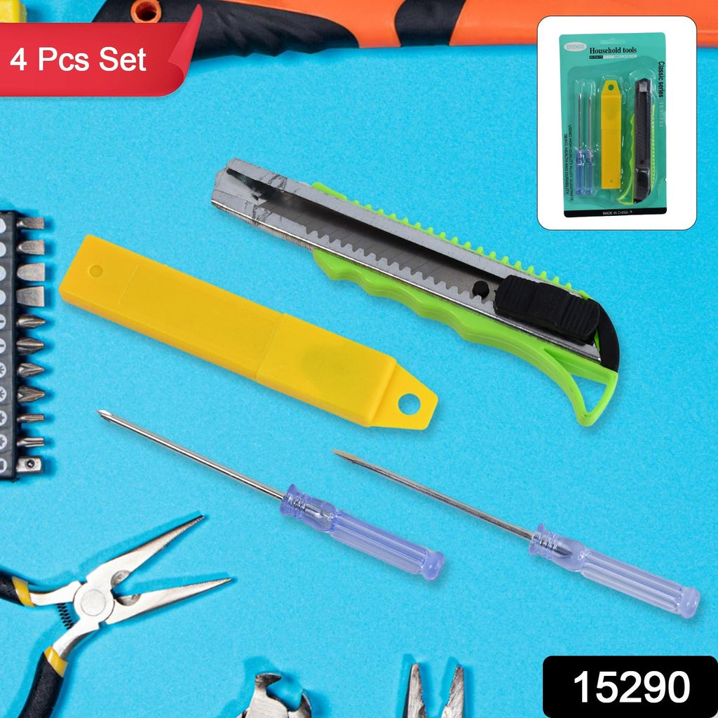 Sharp cutter knife blade and dual screwdriver heads toolset