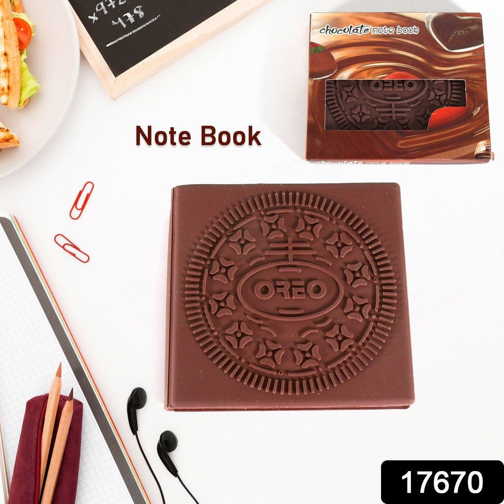 Stack of chocolate scented notebooks showing their unique aroma feature.