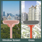 The 2-in-1 cleaning brush being used to wipe a mirror or glass surface for a streak-free shine.