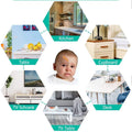 Pack of 4 clear silicone baby corner protectors on a white background.