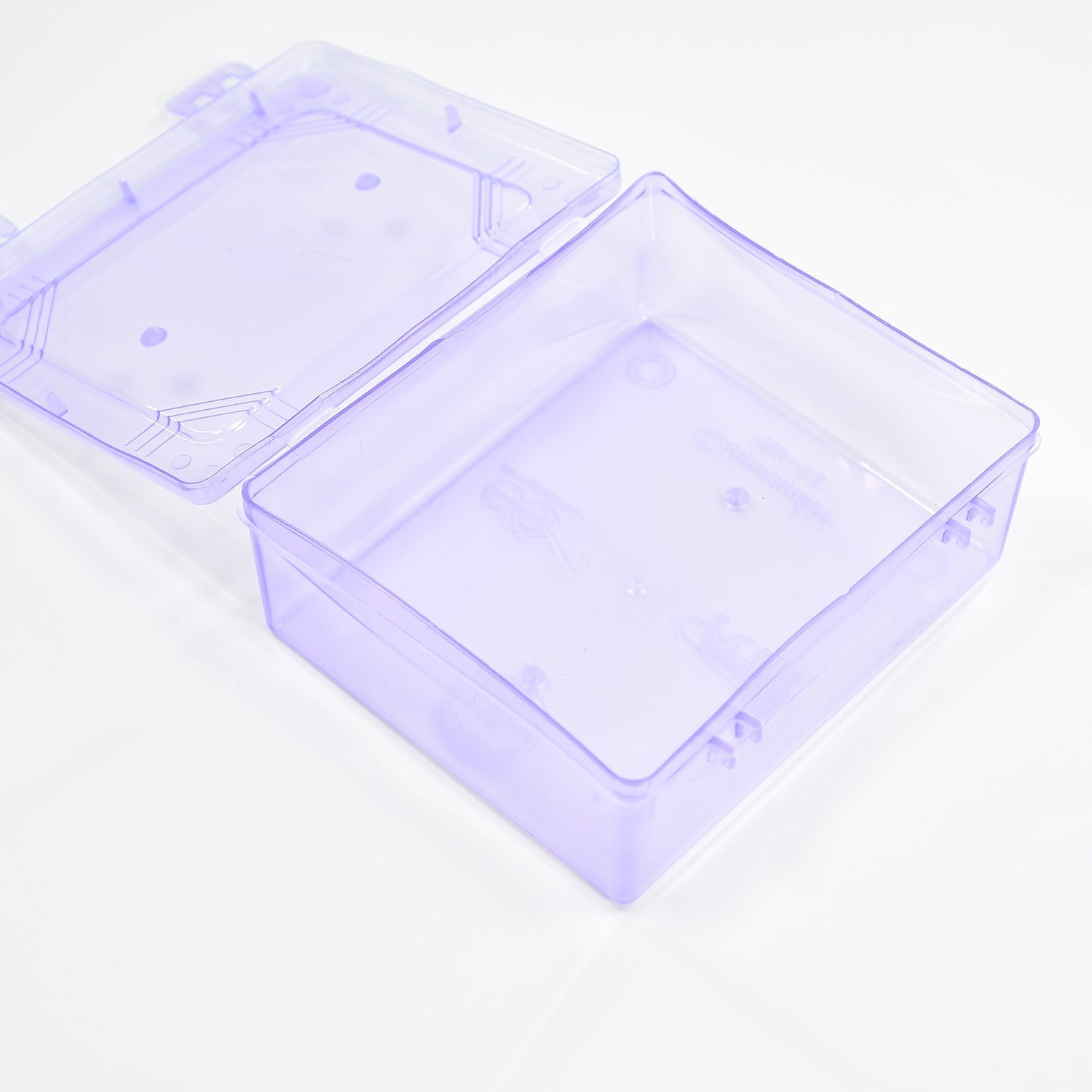 Multipurpose plastic storage box in a neutral color, perfect for organizing small items.
