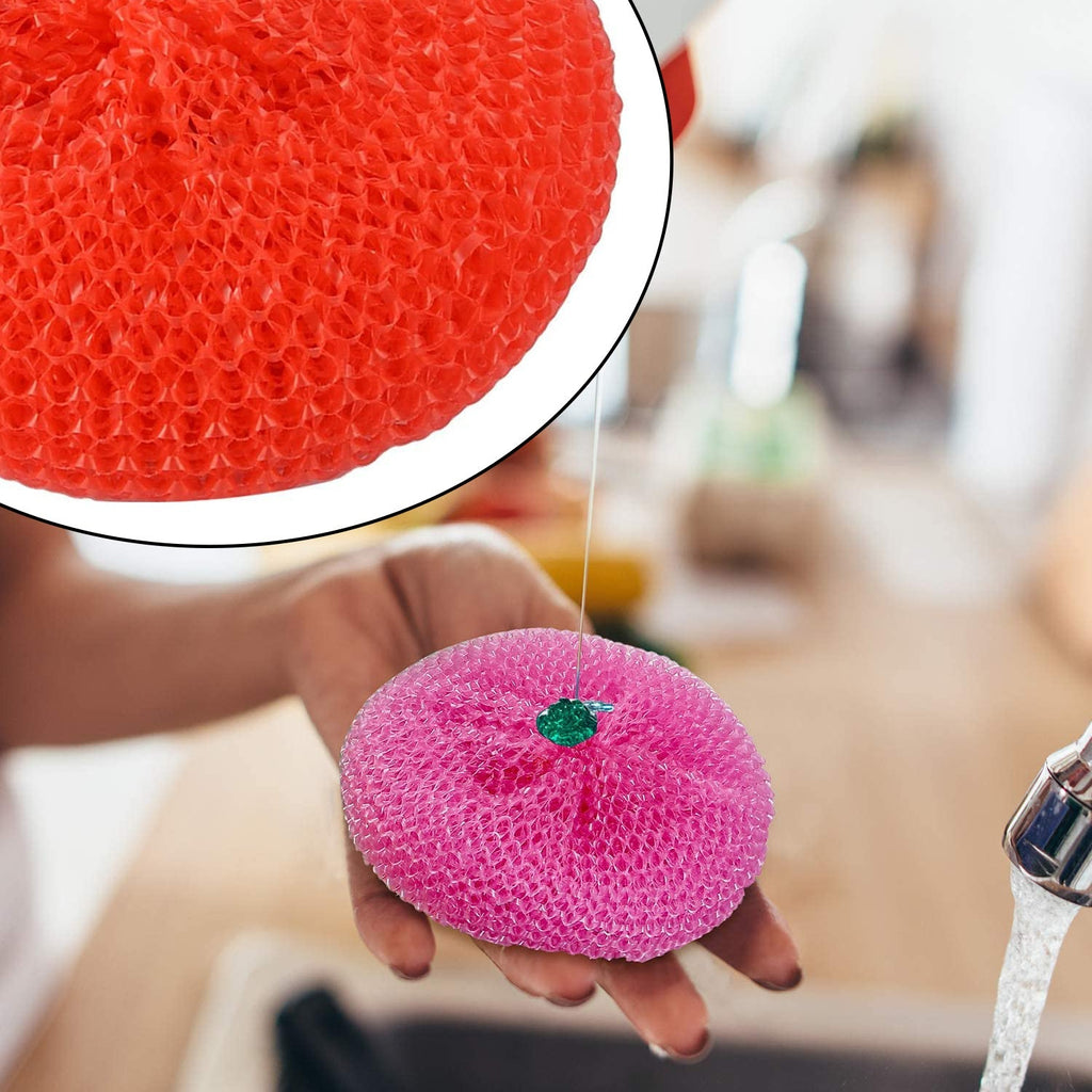 Velvet Wipe's 12-piece Nylon Scrubber Set, featuring round, durable plastic scrubbers for kitchen cleaning.