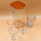 Durable BPA-free plastic jug, ideal for storing cold beverages in the fridge.