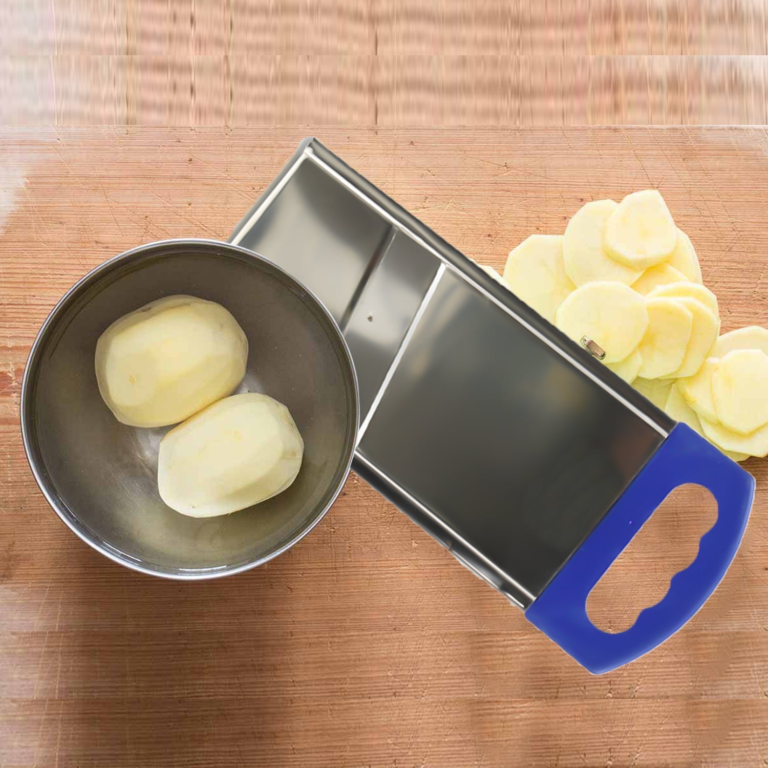 Household potato slicer designed for easy and efficient vegetable cutting.