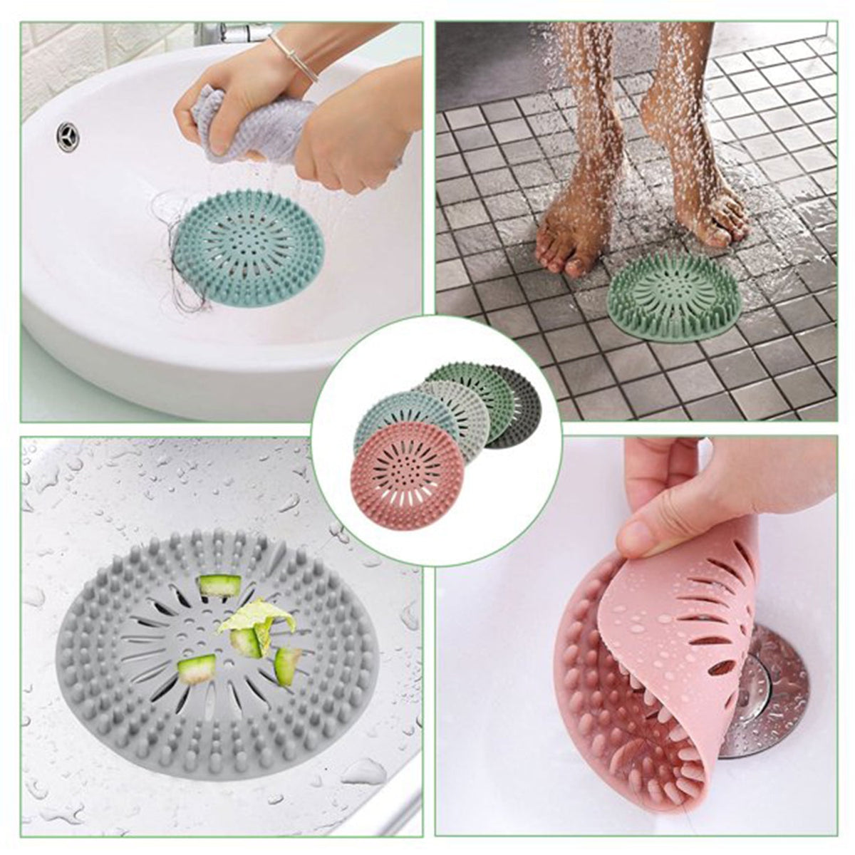 ShineCrest Shower Drain Cover effectively prevents hair and debris from clogging bathroom floors.
