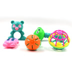Vibrant rattles baby toy selection to stimulate senses.