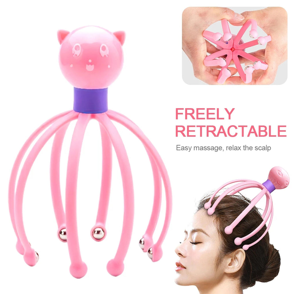 Detailed shot of the scalp massager's 84 acupressure dots for deep relaxation.