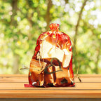 Transparent net fabric Shagun Potli bag with drawstring, ideal for dry fruits.