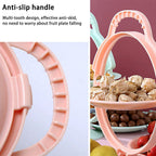 Portable foldable snack and fruit serving tiered tray for home use