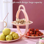 Vertical multi-purpose snack serving stand with foldable design on dining table