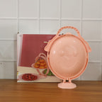 3-layer foldable snack stand showcasing snacks and fruits organized