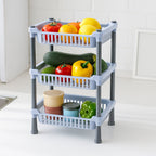 Multipurpose 3-layer basket rack for neat and practical storage