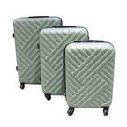 Smooth 360-degree rotating spinner wheels on a Trekola travel suitcase.