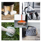 VelvaBloom disposable shower caps 10-pack packaging, illustrating hygiene and convenience.