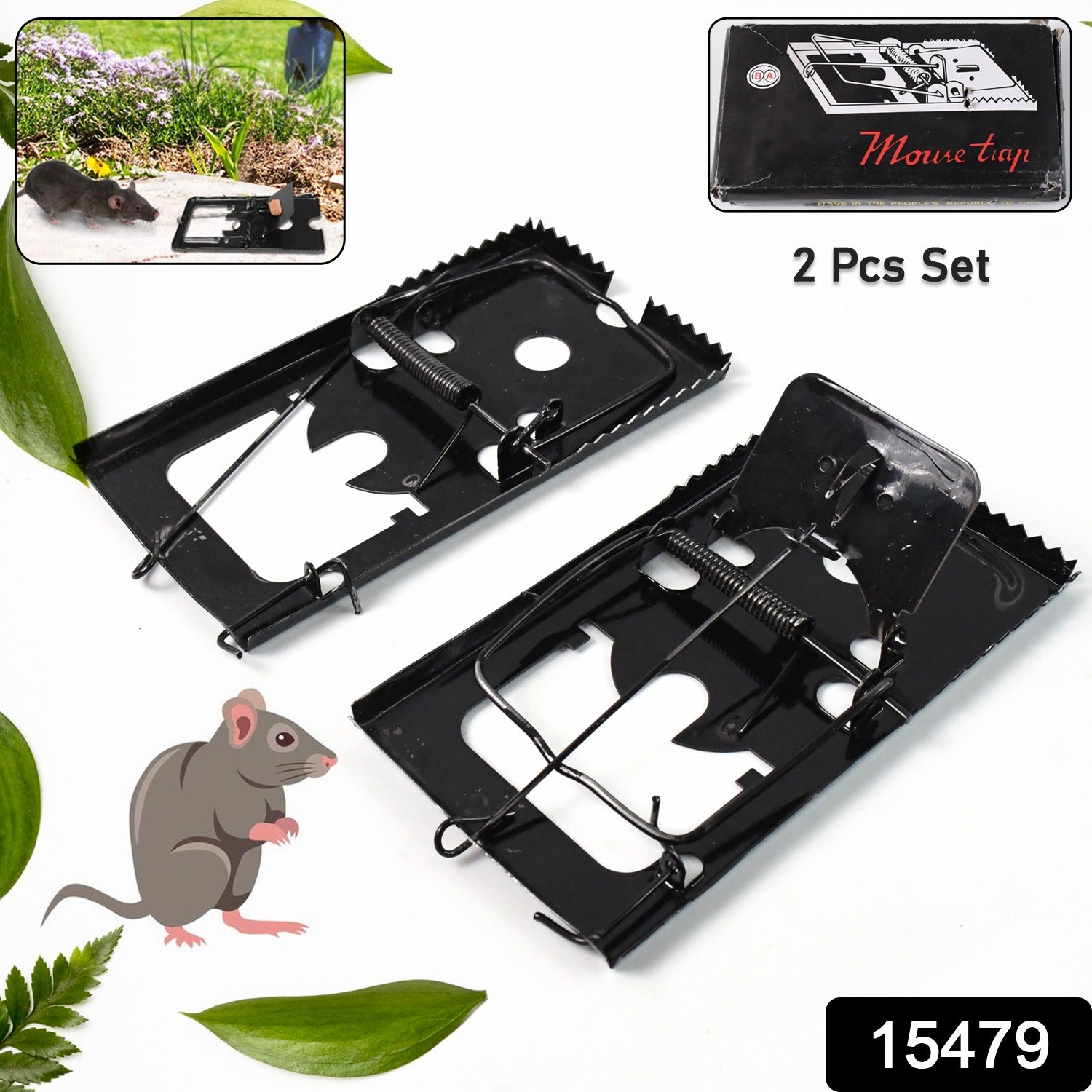 Indo Glow mouse trap with powerful spring for quick and reliable rodent control.