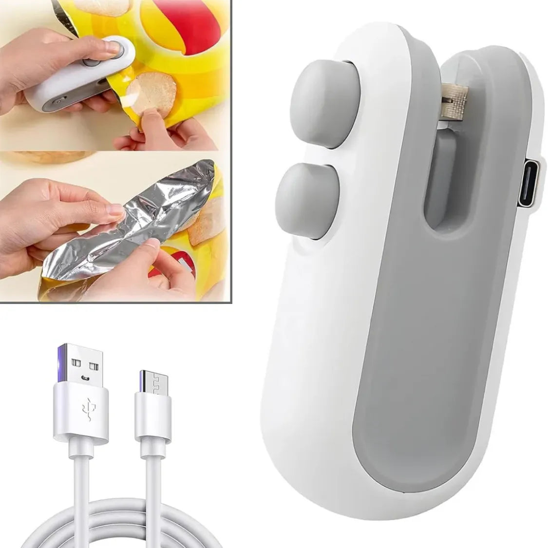 ChefAura mini bag sealer with 2 in 1 heat seal and cutter function