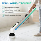 Wireless electric scrubber brush with seven brush attachments for deep cleaning