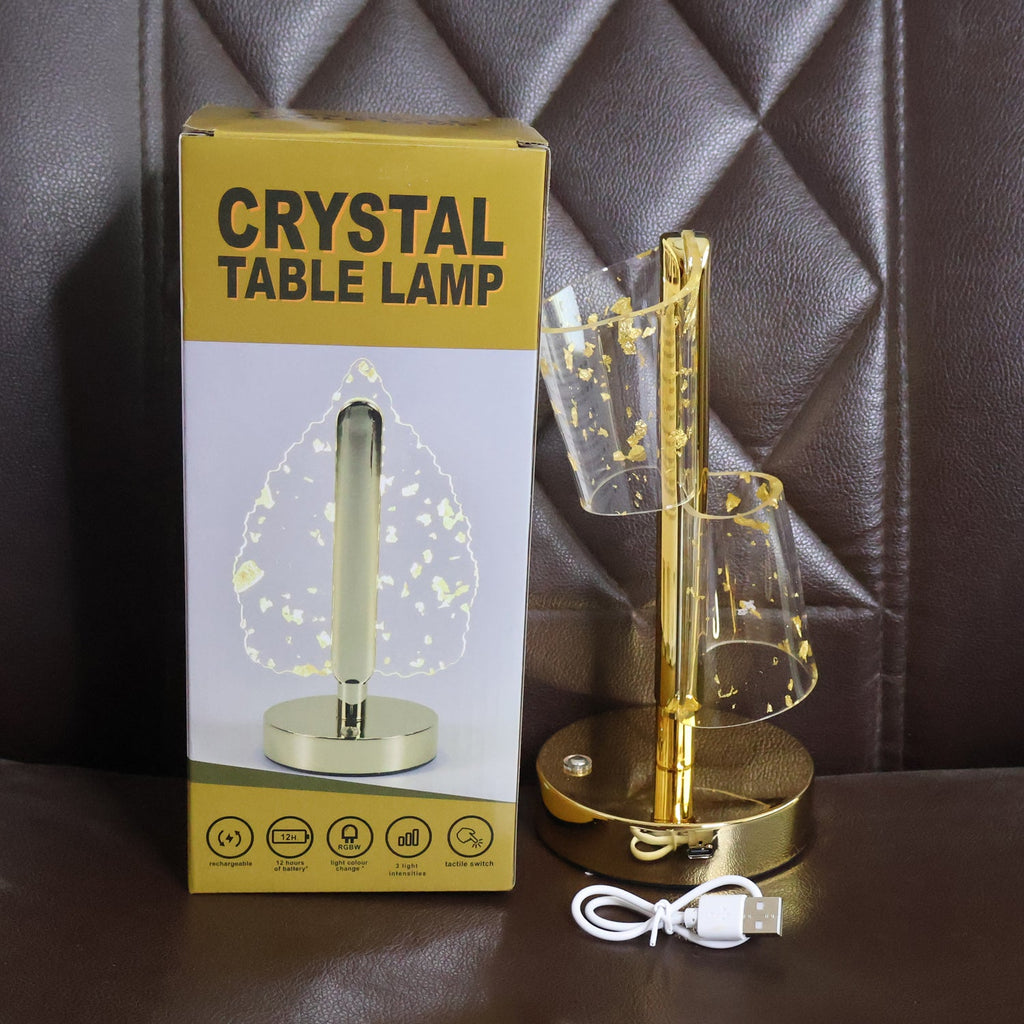 Luxury golden crystal table lamp ideal for home and office decor