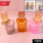 Cute teddy bear toothbrush holder with strong grip for kids