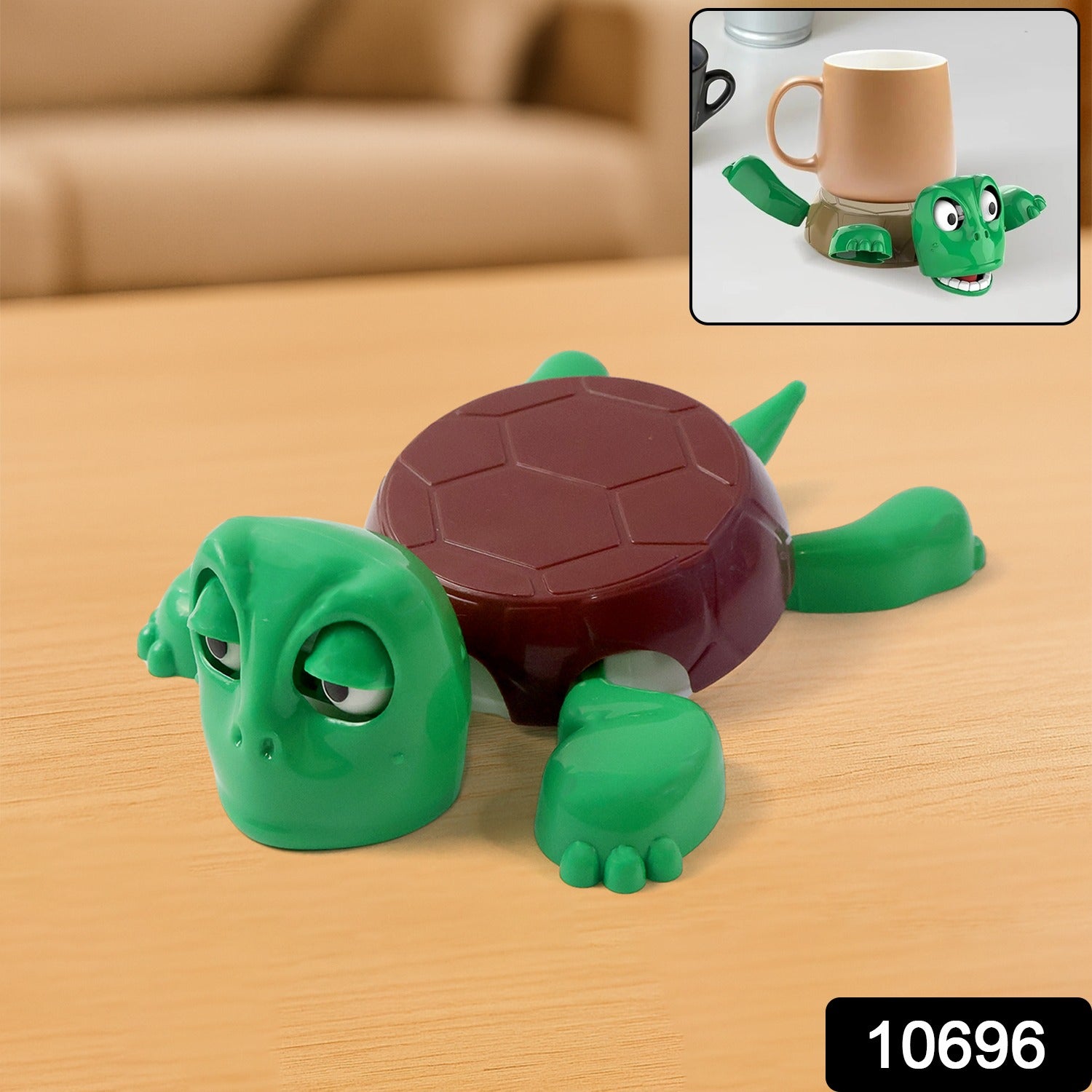 Cartoon turtle shaped plastic cup holder for mugs and glasses