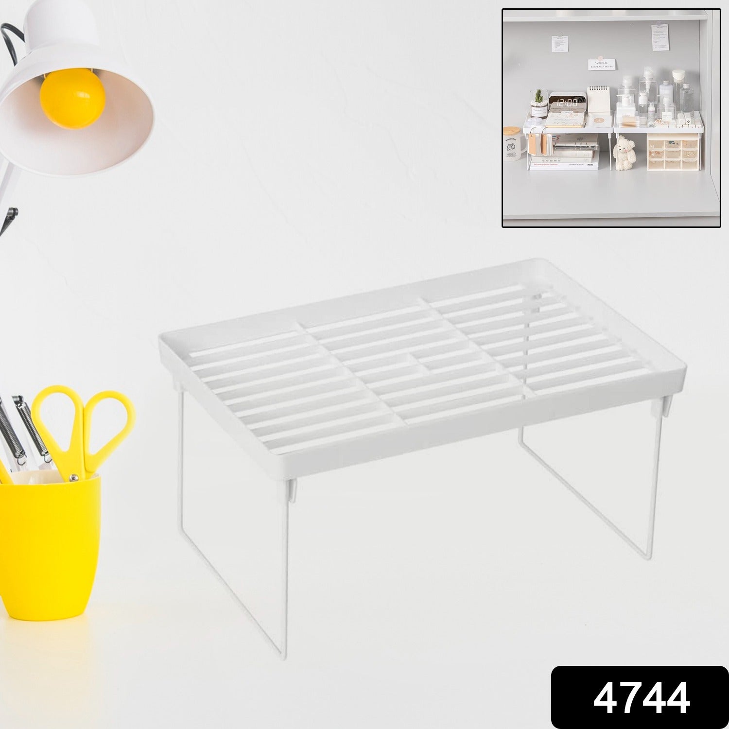 Foldable storage rack for kitchen and bathroom organization