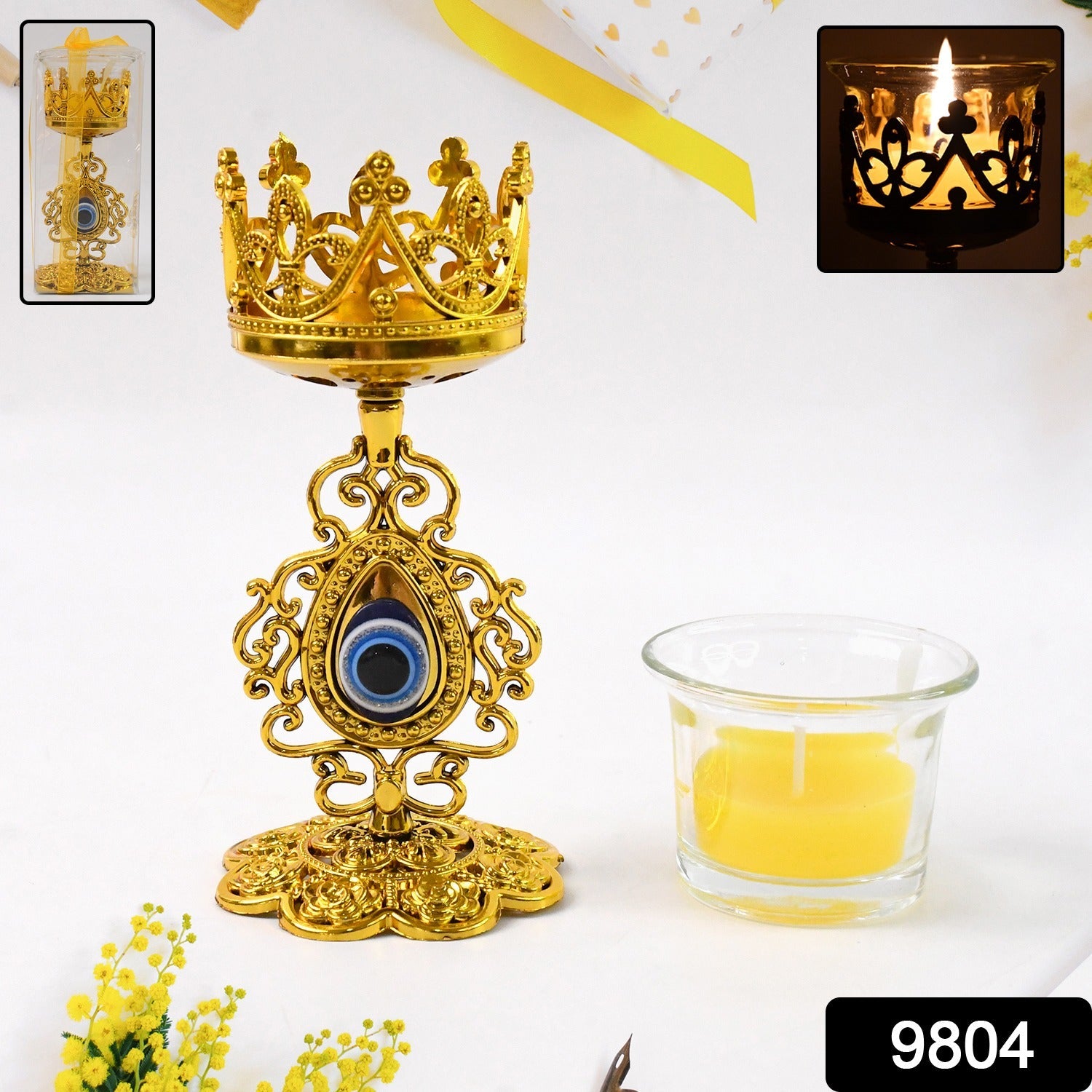Floral design tea light candle holder perfect for Diwali decoration