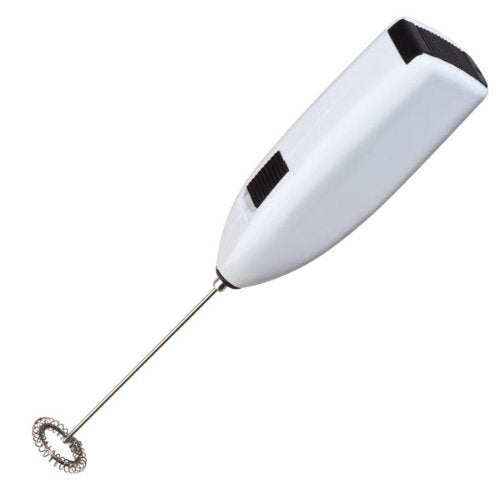 Grippy handheld milk frother on a countertop, ideal for daily coffee.