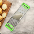 Stainless steel vegetable slicer with dual blades and unbreakable handle
