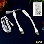 Close-up of the flexible mini USB fan from the Portable USB Fan Set, highlighting its soft plastic blades.