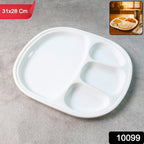 Multi plate showing usage of four compartments for different food items