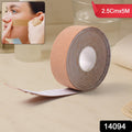 Model showing face lifting tape applied for instant wrinkle reduction and facial firming