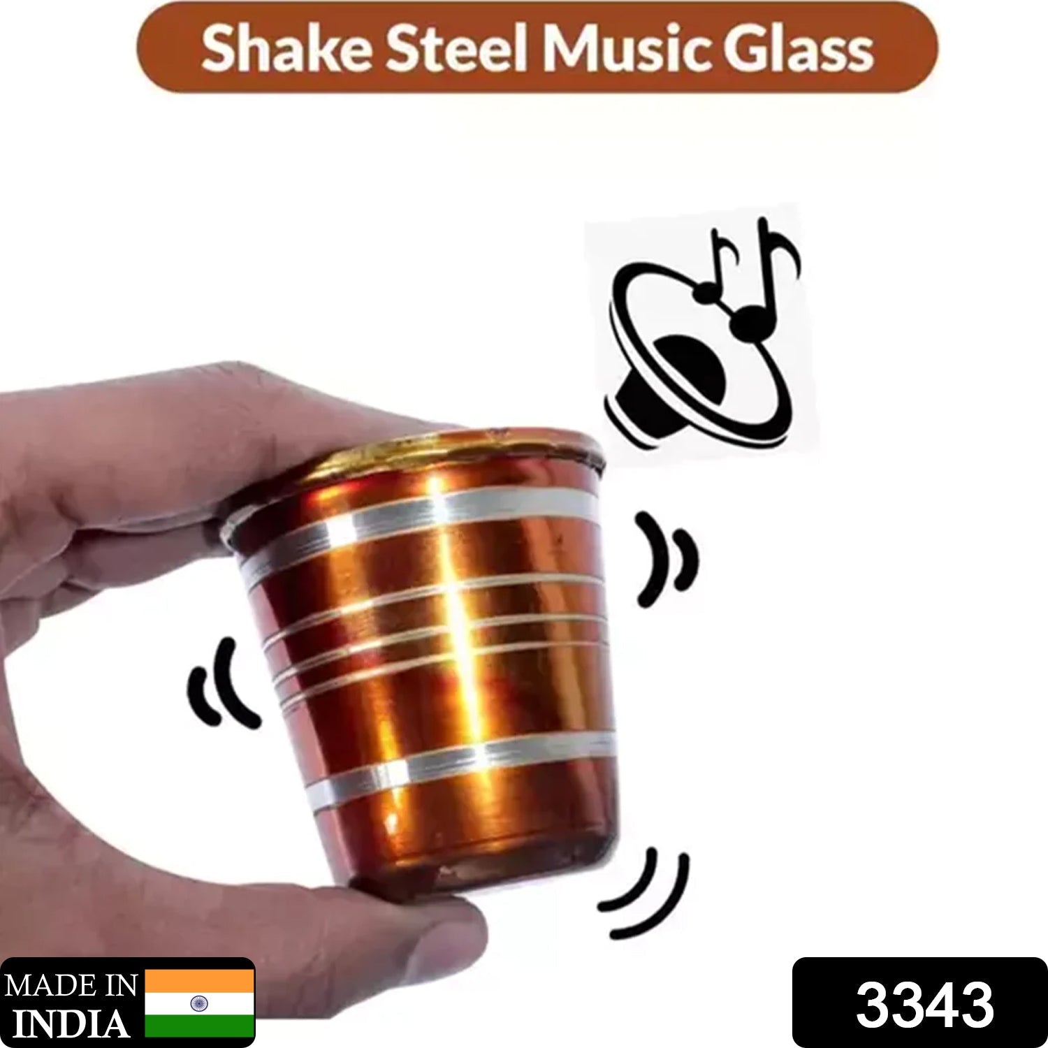 Vibrant stainless steel kids glass with a cheerful bell sound.