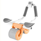 Side view of the abdominal wheel, highlighting its stable double wheels and timer.