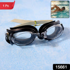 Adjustable silicone strap on UV protection swimming goggles for comfortable fit