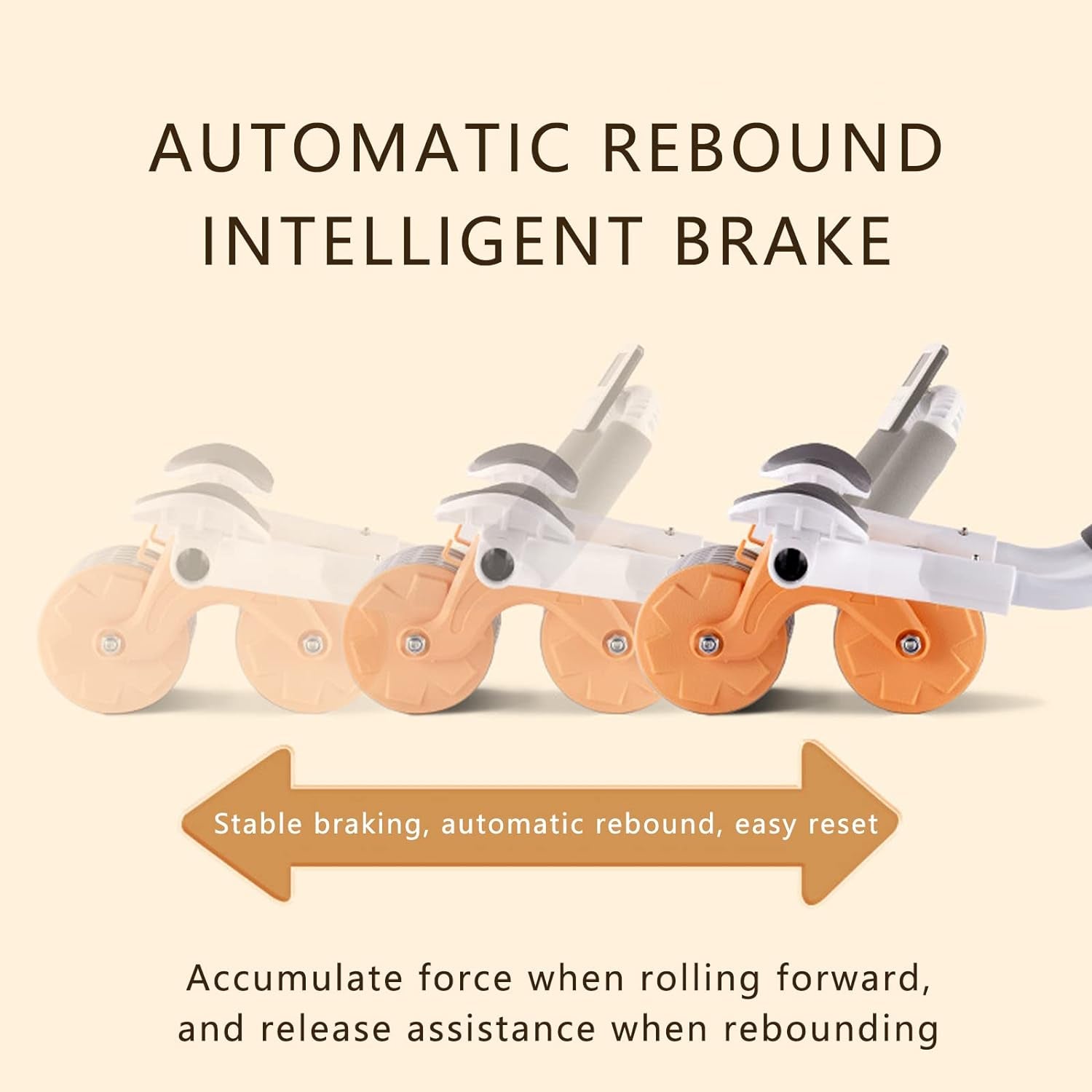 All components of the abdominal exercise wheel: roller, knee mat, and timer.
