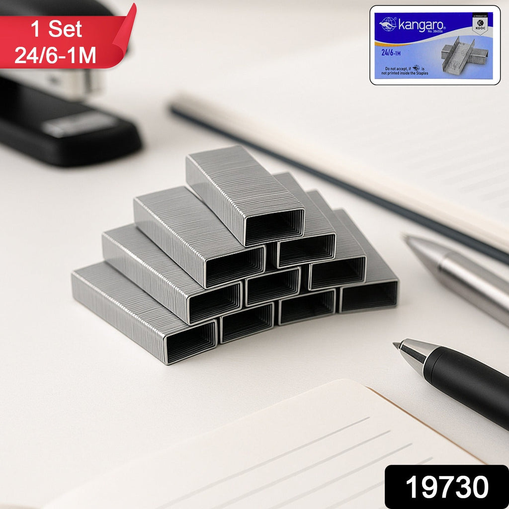 Close-up view of 24/6 staples pins compatible with standard staplers