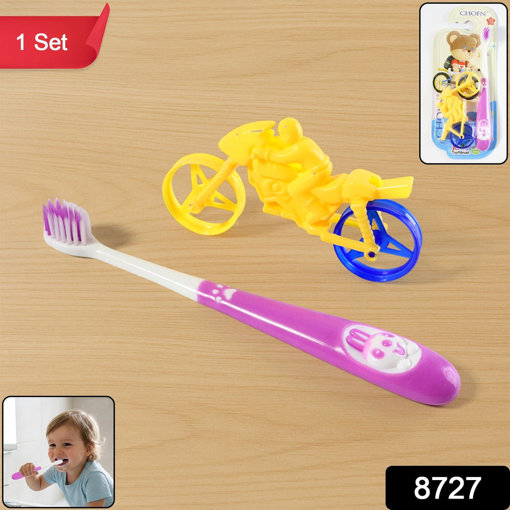 Close up of cute panda-themed kids toothbrush