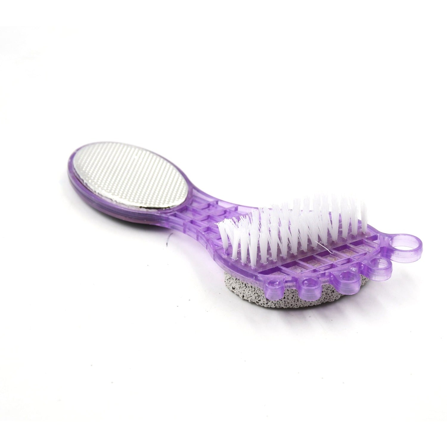VelvaBloom 4-in-1 Pedicure Tool highlighting the pumice stone and steel scrubber.