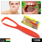Close-up of the MintGuard plastic tongue scraper designed for effective bacteria removal.