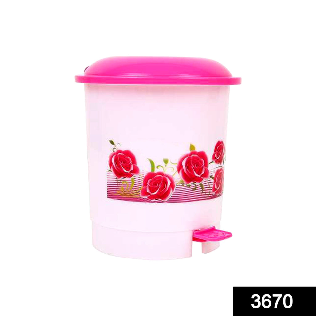 Side view of the durable plastic desk dustbin, showcasing its compact design.