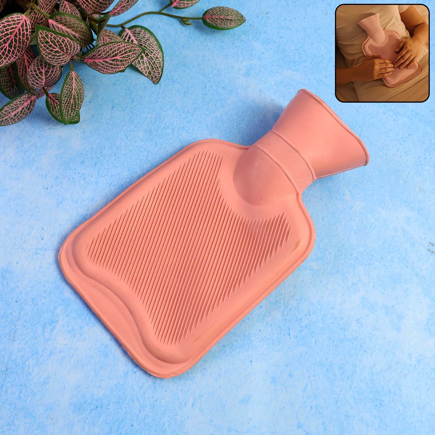 Compact small hot water bag in premium rubber for pain relief