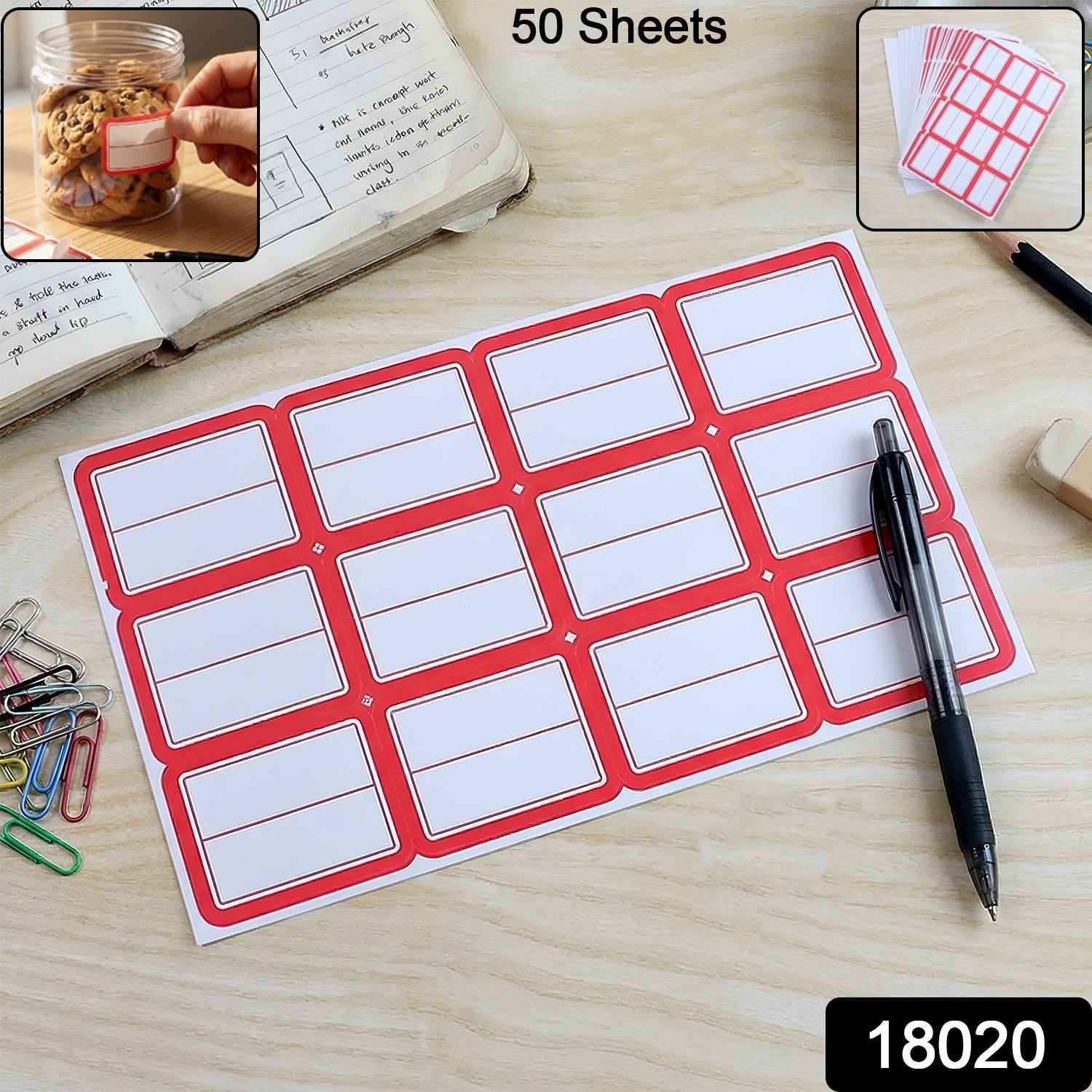 Adhesive writable label sheets for organizing files and storage boxes