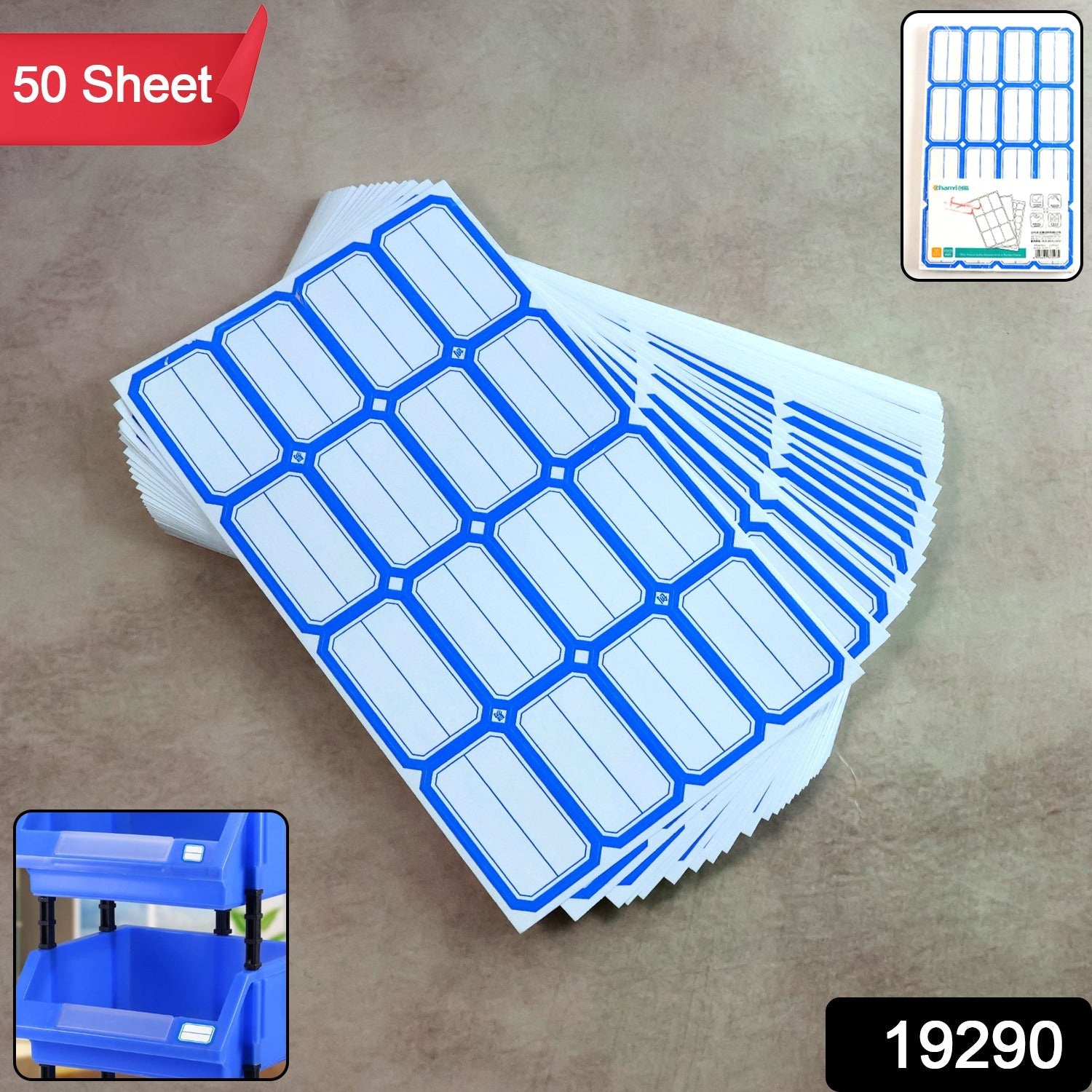 Pack of adhesive label sheets ideal for home and office organization