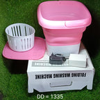 Foldable mini washing machine, perfect for travel and dorm living.