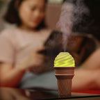 Portable ice cream design humidifier on white background