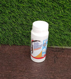 Hand holding the compact package of the powerful sink drain cleaner.
