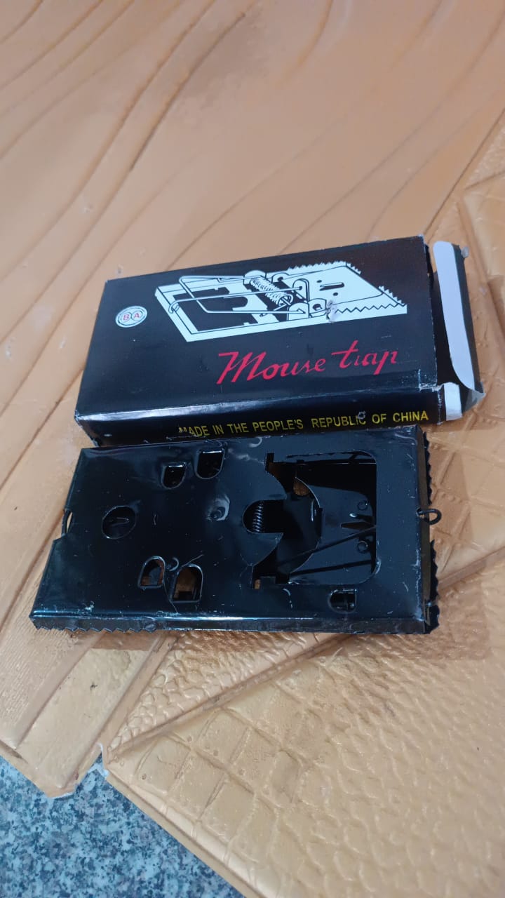 Compact design of metal reusable mouse trap suitable for discreet placement.
