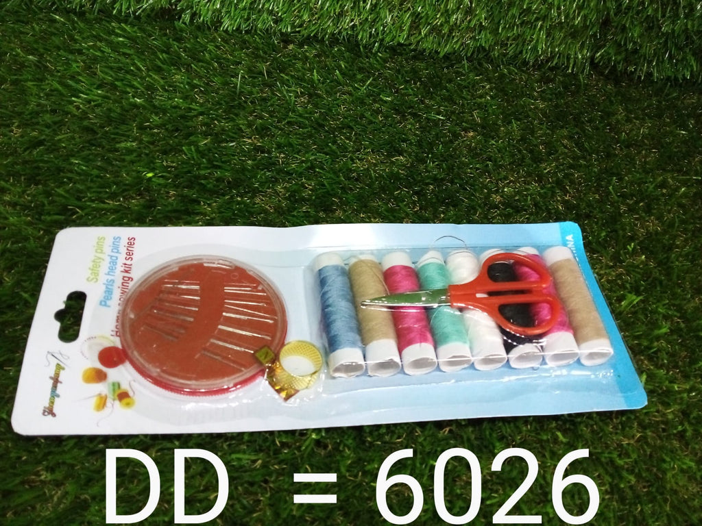 Comprehensive sewing kit for crafting and garment mending.
